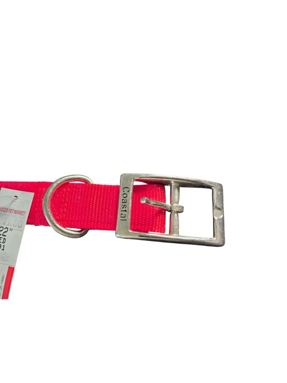 Coastal Dog Collar Adjustable Durable Nylon Red 22